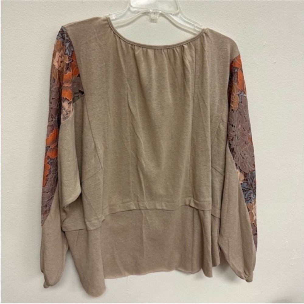 Umgee boho floral lace sleeve top M - Picture 6 of 16